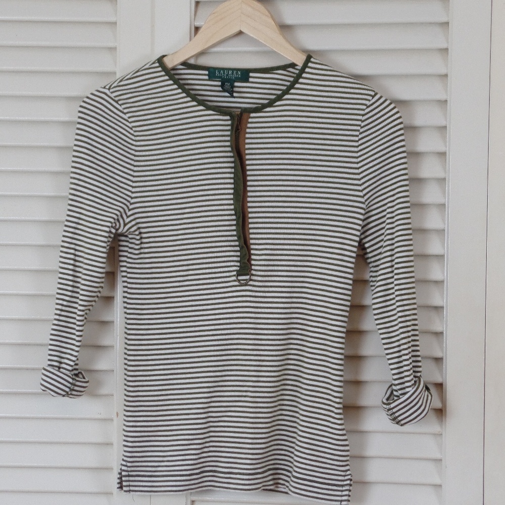 Lauren Ralph Lauren Suede Piping Petite Med